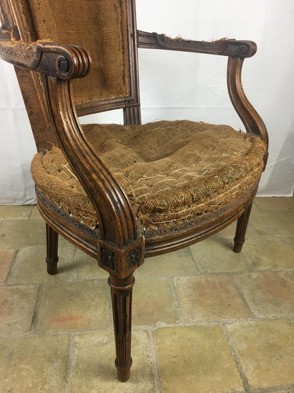 French Pair of Louis XVI 18th Century Armchairs or Fauteuils, Stamped/Signed — detail 10