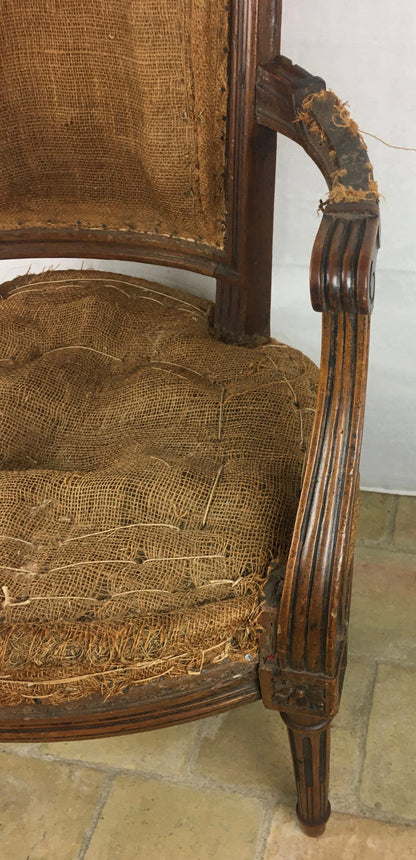 French Pair of Louis XVI 18th Century Armchairs or Fauteuils, Stamped/Signed — detail 12