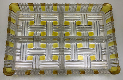French Barware, Molded Glass Appetizer Serving Dish, circa 1950s — detail 3