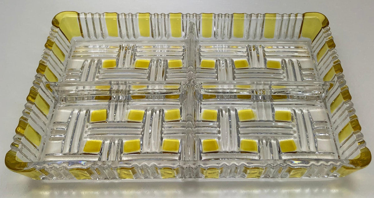 French Barware, Molded Glass Appetizer Serving Dish, circa 1950s — detail 4