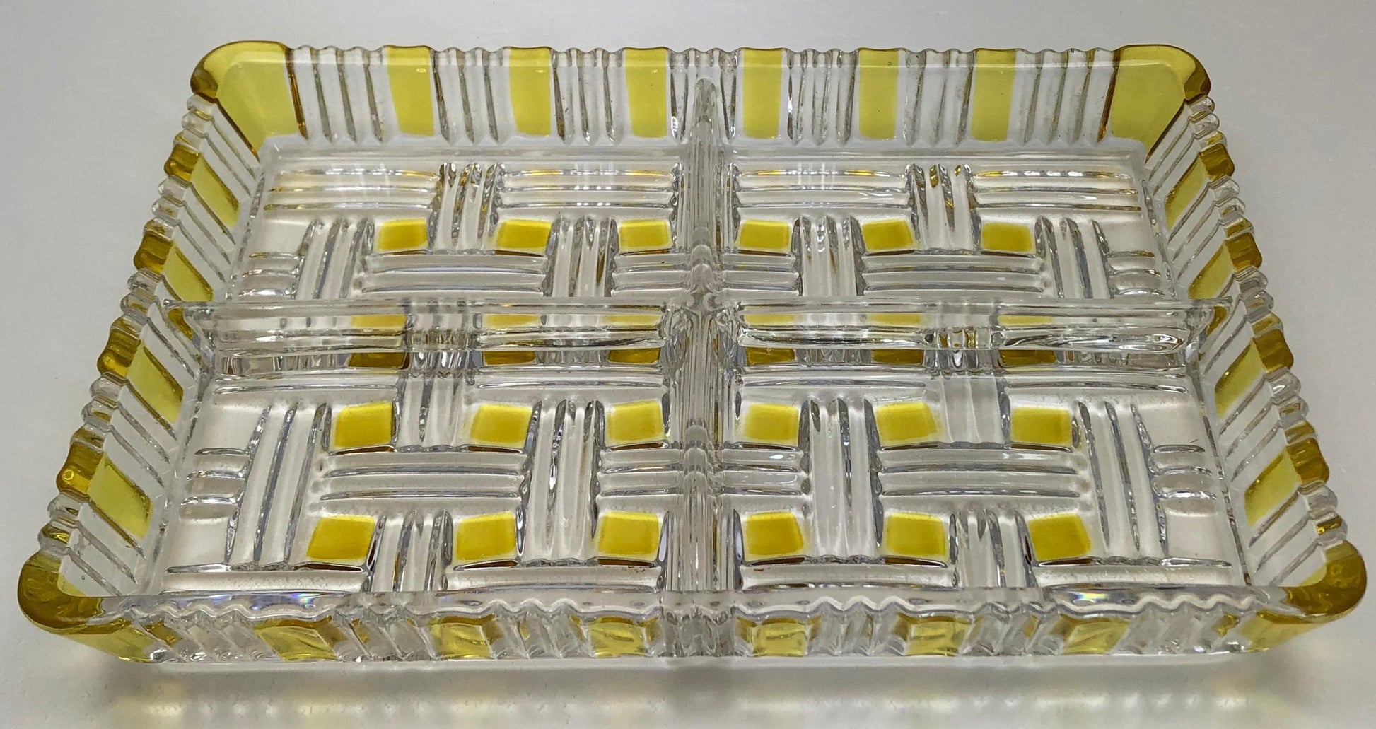 French Barware, Molded Glass Appetizer Serving Dish, circa 1950s — detail 4