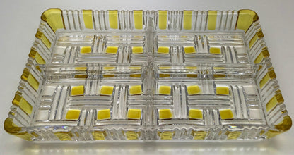 French Barware, Molded Glass Appetizer Serving Dish, circa 1950s — detail 4