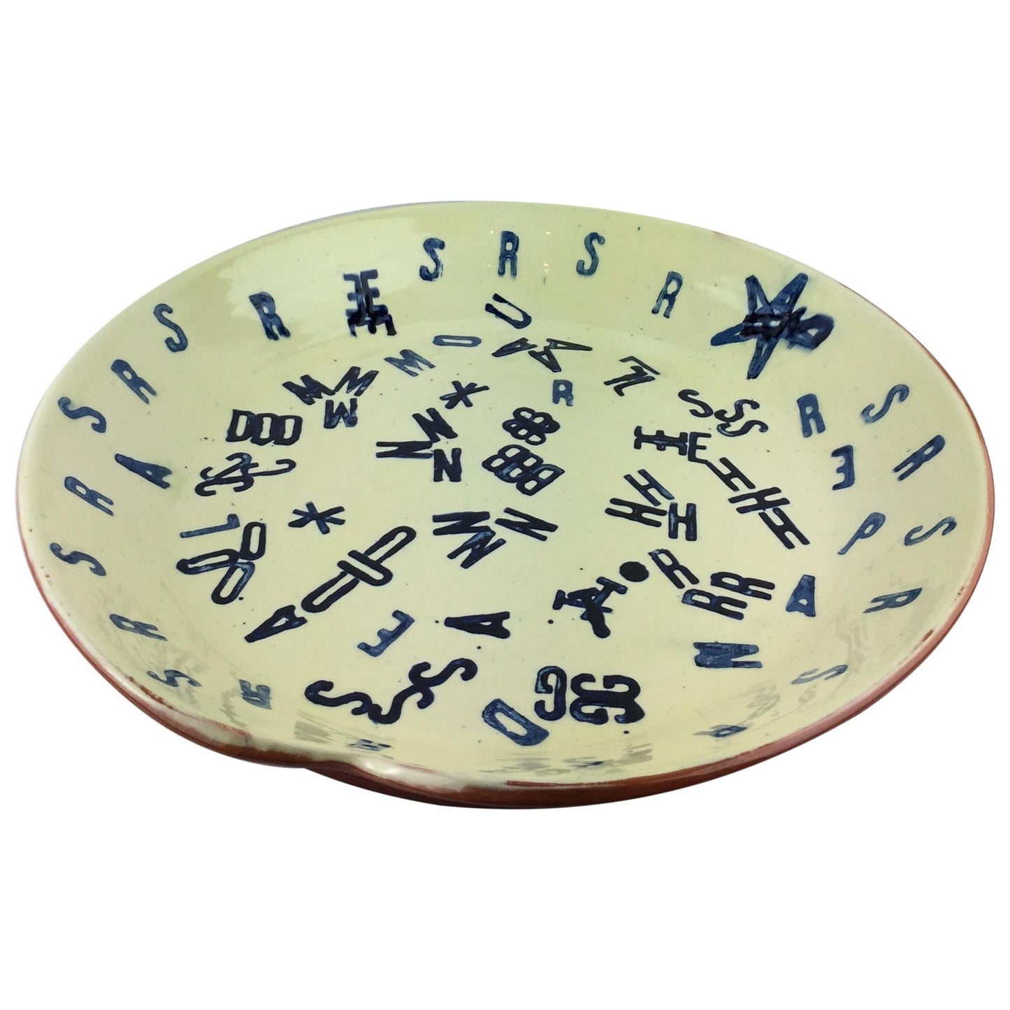 Large French Ceramic Centerpiece or Serving Dish, Signed LaCoste