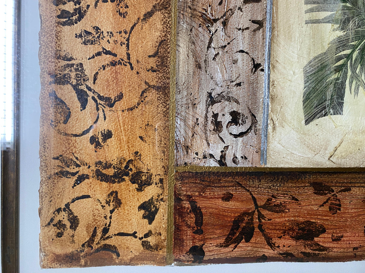 Large Framed Beach Side Palm Tree Art — detail 3