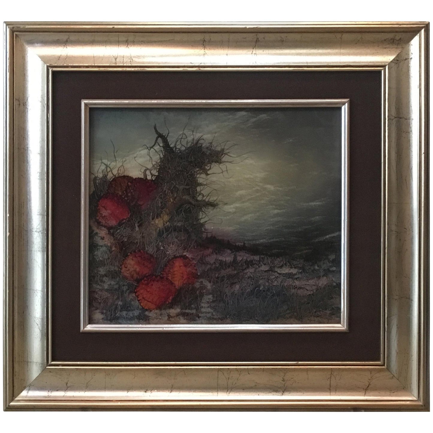 Dali Manner Surrealist Painting on Reverse Glass by Ico Kovacic