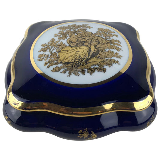 Limoges Porcelain Lidded Candy Dish Trinket or Jewelry Box French