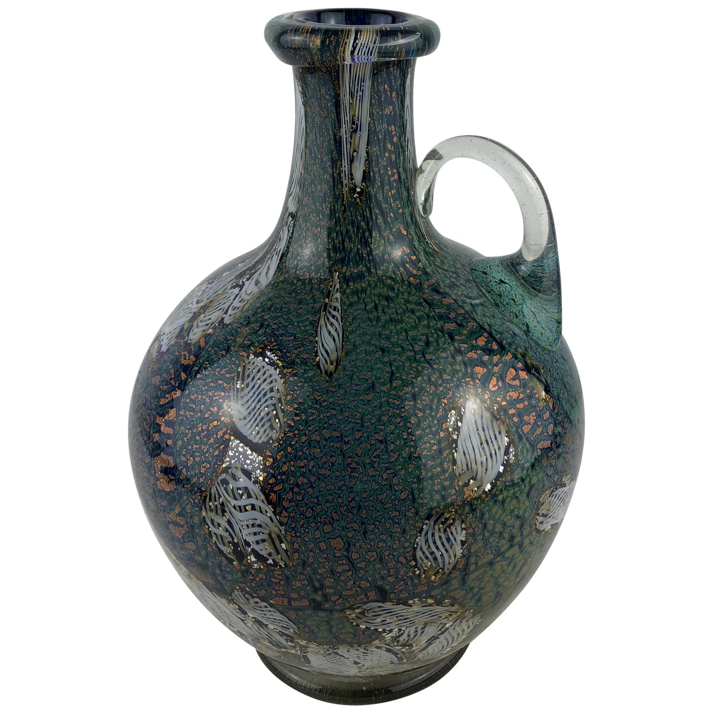 Biot Pottery Jean-Claude Novarro Style Art Glass Stem Vase by Michèle Luzoro