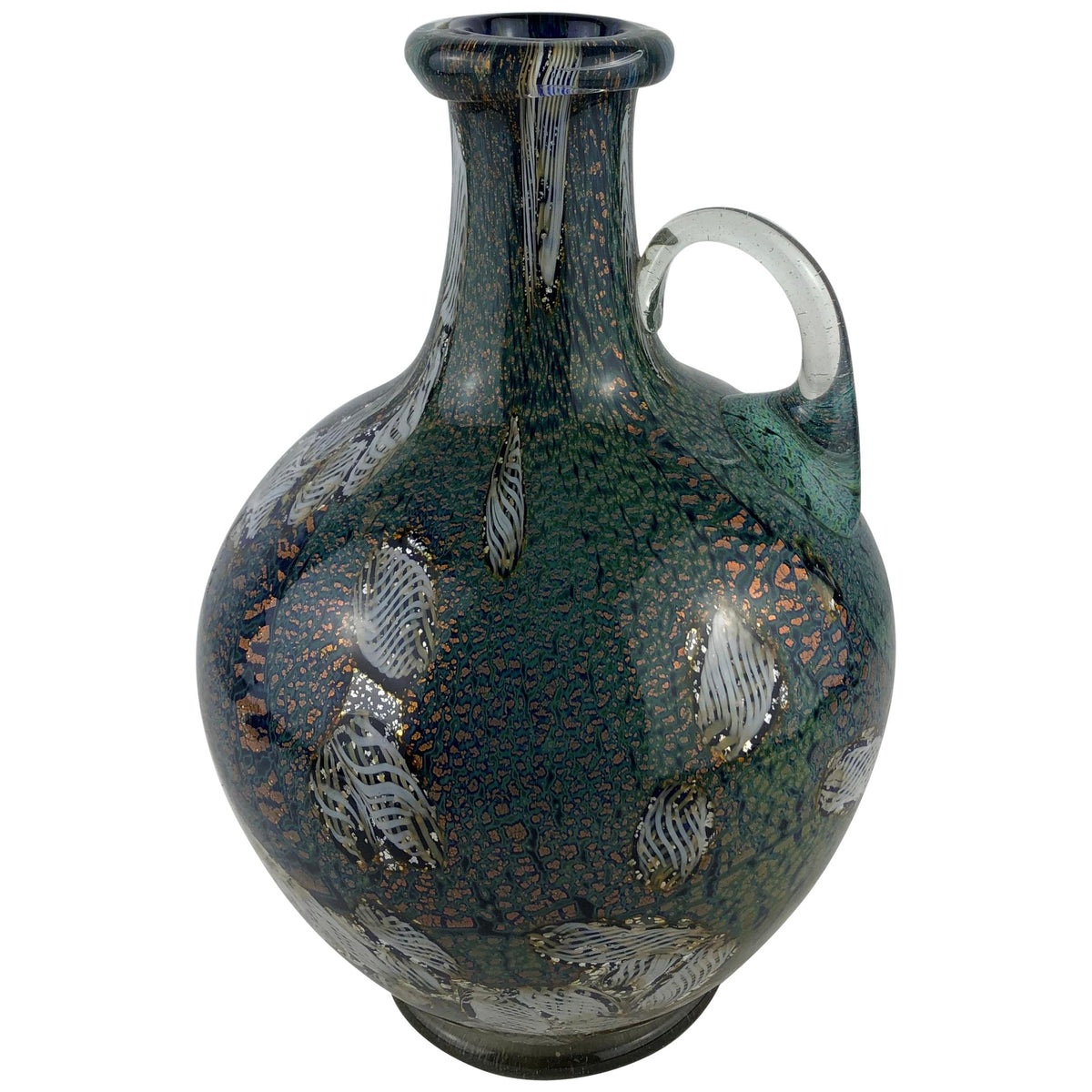 Biot Pottery Jean-Claude Novarro Style Art Glass Stem Vase by Michèle Luzoro