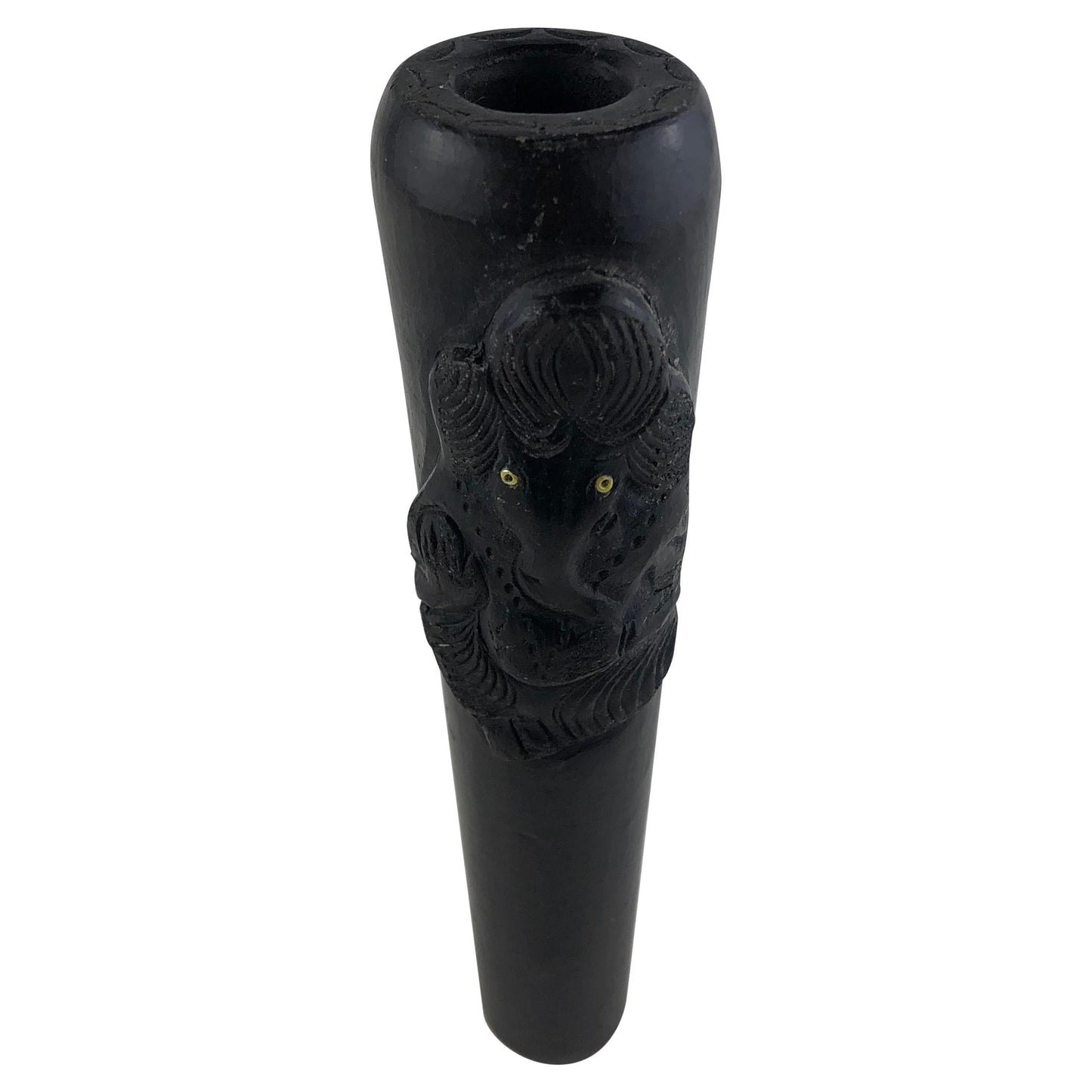 Vintage Stone Pipe with Hand Carved Elephant Head from Kathmandu, Nepal