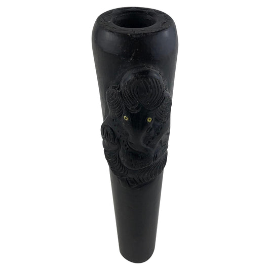 Vintage Stone Pipe with Hand Carved Elephant Head from Kathmandu, Nepal