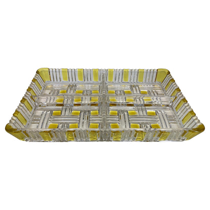 French Barware, Molded Glass Appetizer Serving Dish, circa 1950s