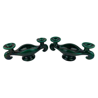 Vallauris Pair of French Midcentury Ceramic Candleholders