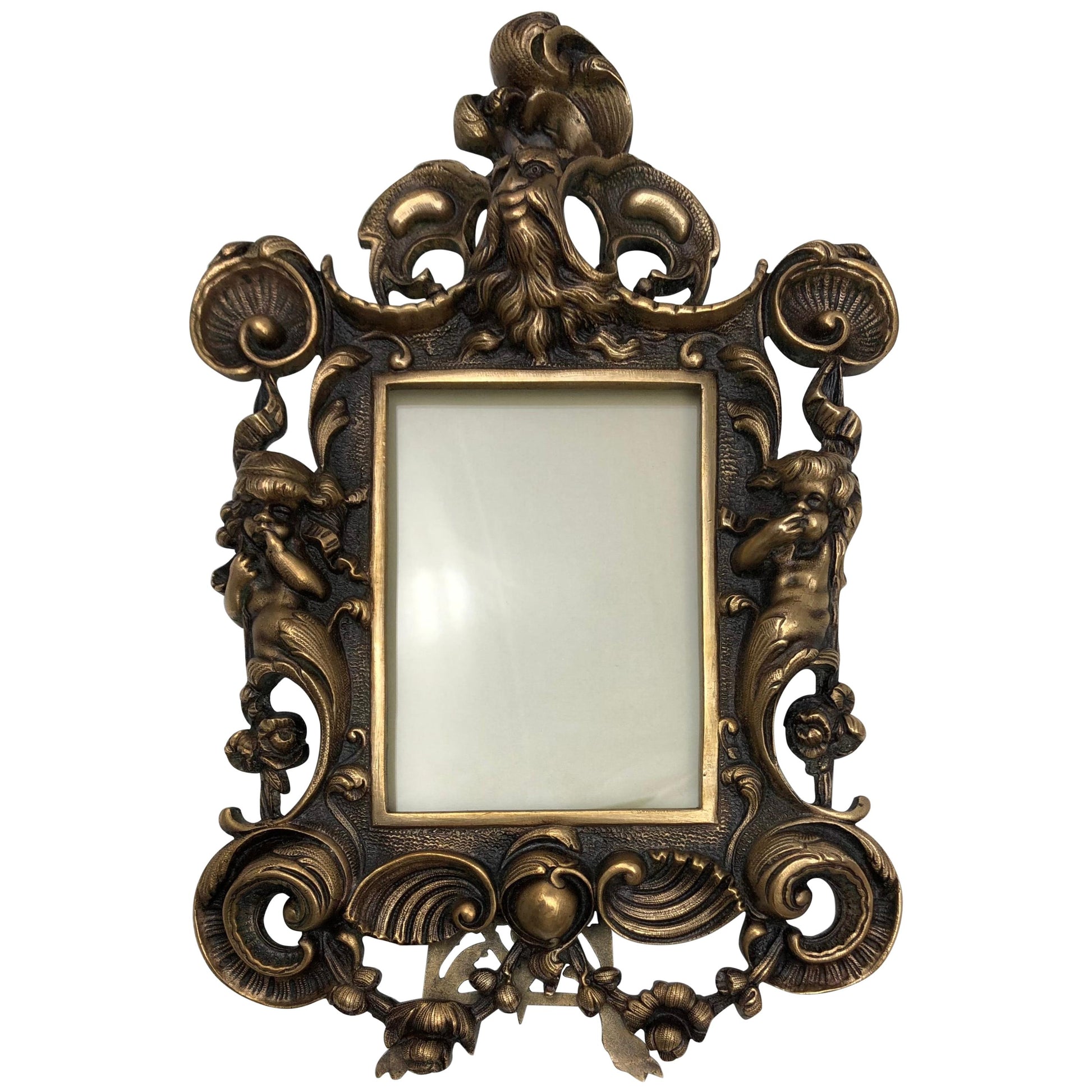 Fine Antique French Neoclassical Louis XV Style Gilt Bronze Picture Frame