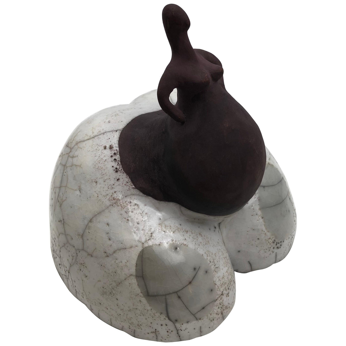 Raku Fired Ceramic Sculpture Nude Woman