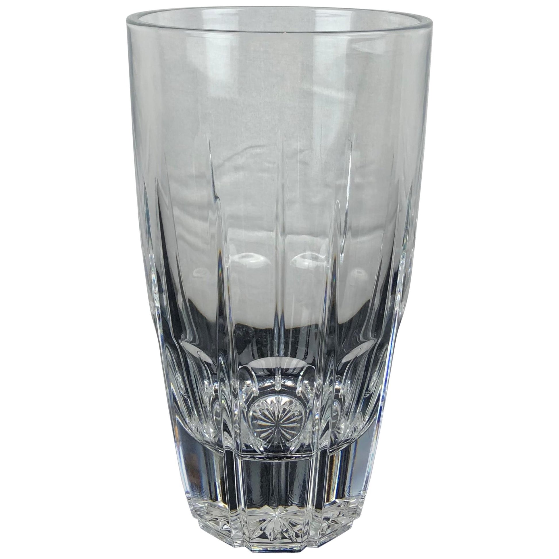 French Contemporary Design Hand Cut Crystal Vase from Reims, France