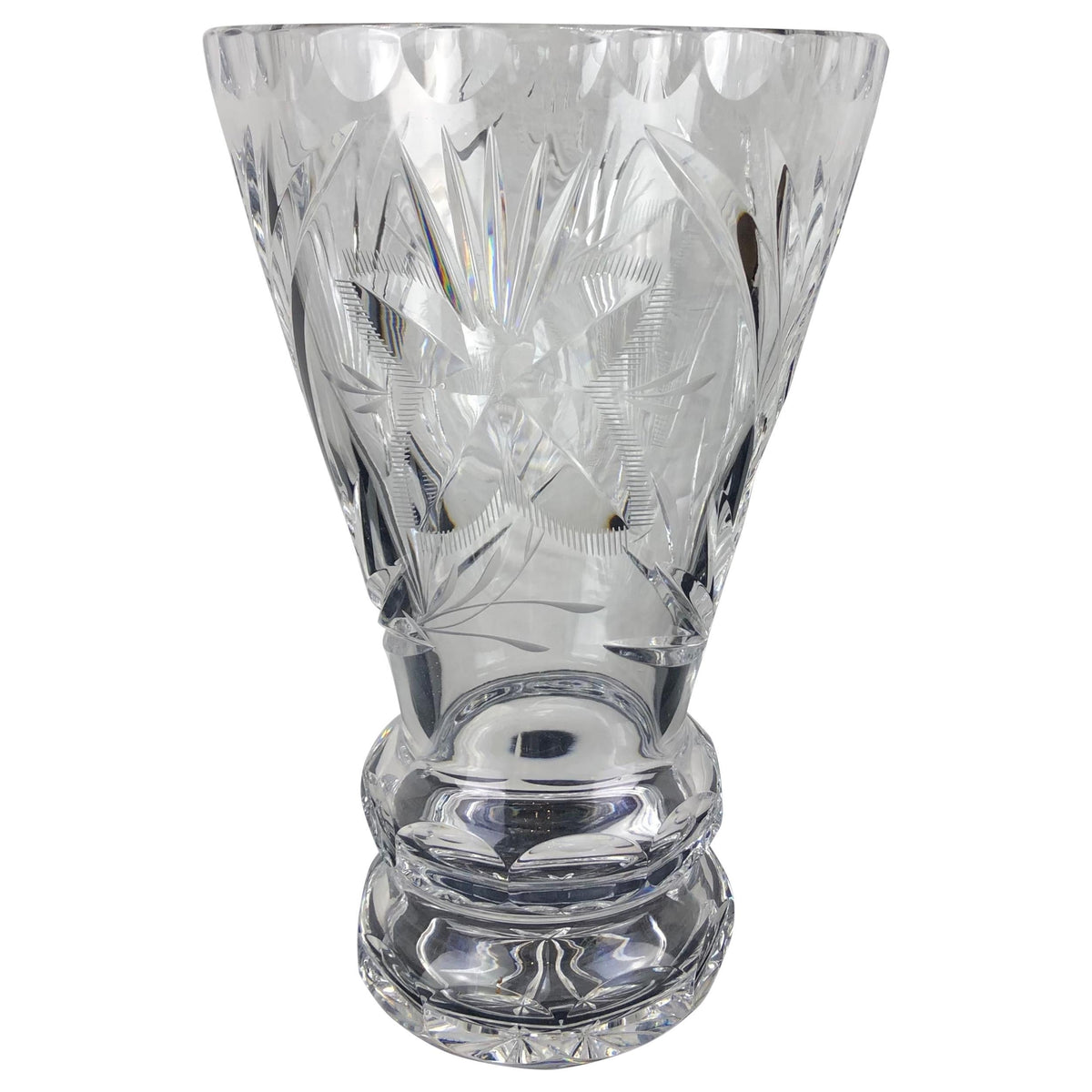 Contemporary French Hand Cut Crystal Vase