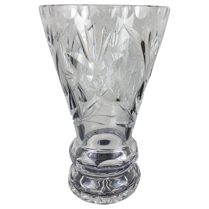 Contemporary French Hand Cut Crystal Vase