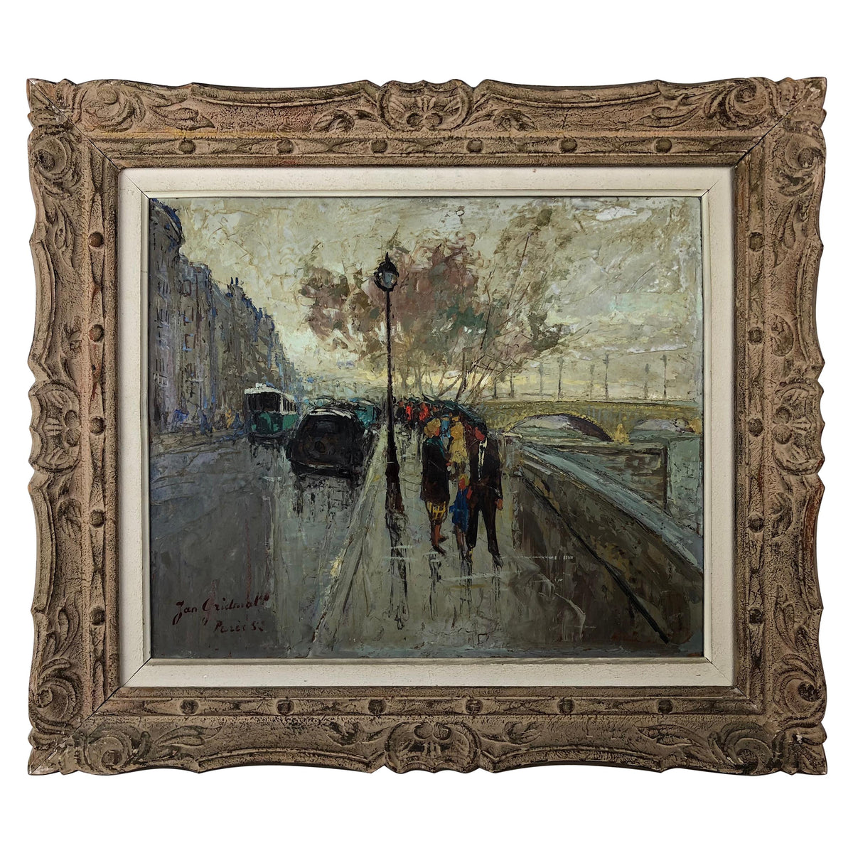 Paris Cityscape Oil Painting by Jan Gridmall, French Oil Painting