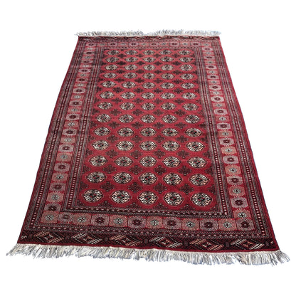 Antique Red Afghan Ersari Hand Knotted Turkoman Rug, circa 1920