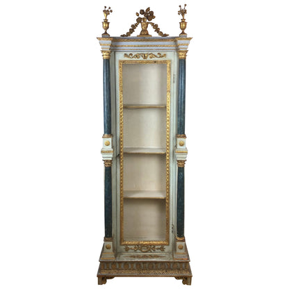 Late 18th Century Hand Carved and Painted Gilt Wood Venetian Cabinet