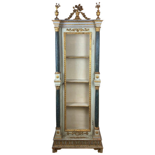 Late 18th Century Hand Carved and Painted Gilt Wood Venetian Cabinet