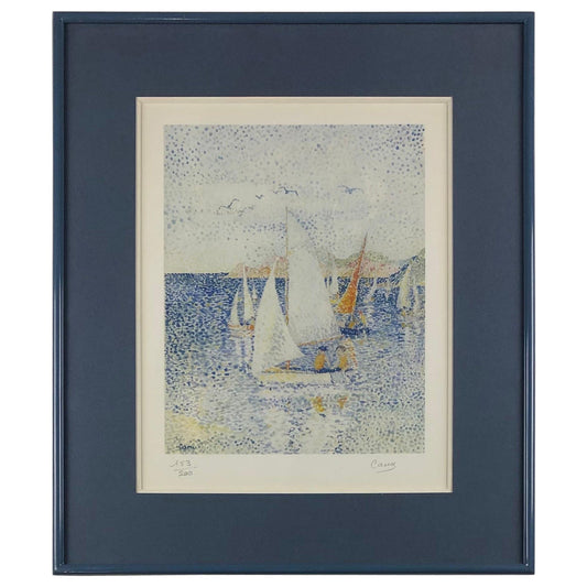 Yvonne Canu Original Seascape Lithograph French Pointillism Art