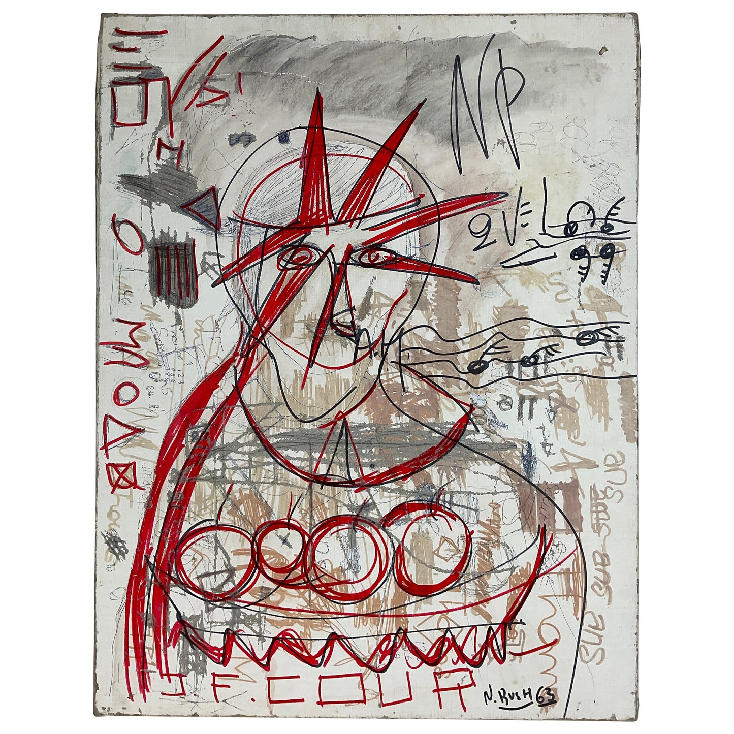 Modern Painting Depicting Liberty Titled "Krach" by Nico Rush