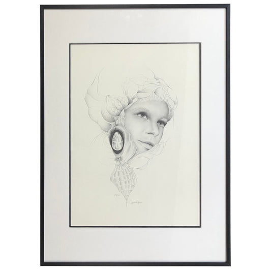 Dali Inspired French Surrealist Black & White Lithograph by Gerald Moreno Signed