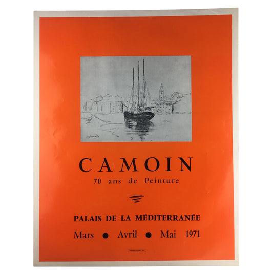 1970s Original Charles Camoin Seascape Art Exhibiton Poster