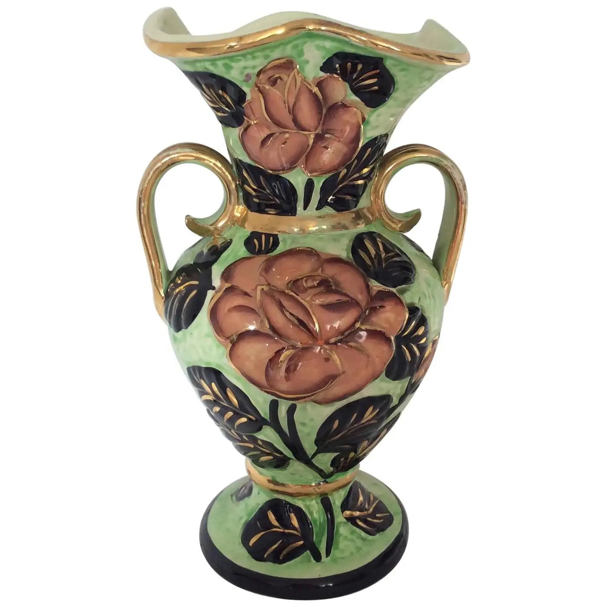 Hand-Painted Ceramic Flower Vase from Vallauris France
