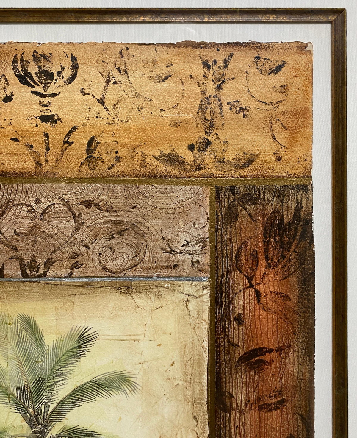 Large Framed Beachside Palm Tree Art — detail 8