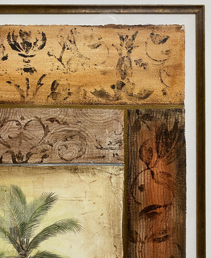 Large Framed Beachside Palm Tree Art — detail 8