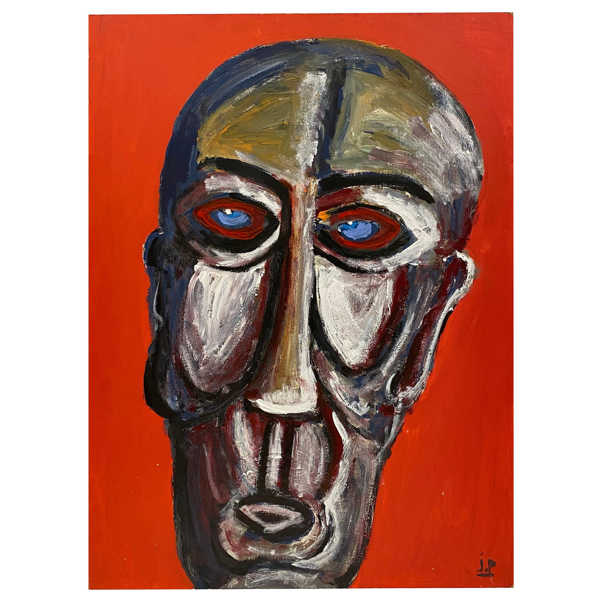 Jo Patch Oil on Board Painting Titled "l'Aveugle", The Blind