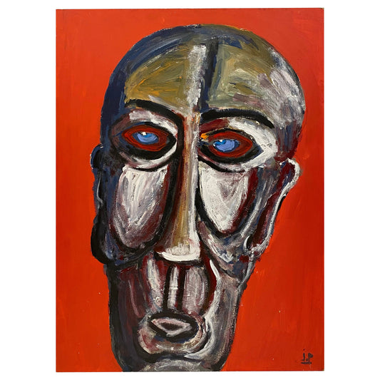 Jo Patch Oil on Board Painting Titled "l'Aveugle", The Blind