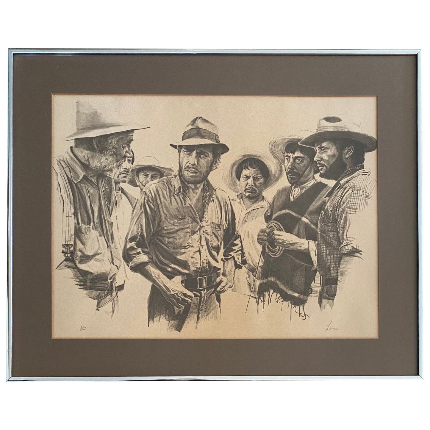 American Western Movie Lithograph "The Treasure of the Sierra Madre", Signed