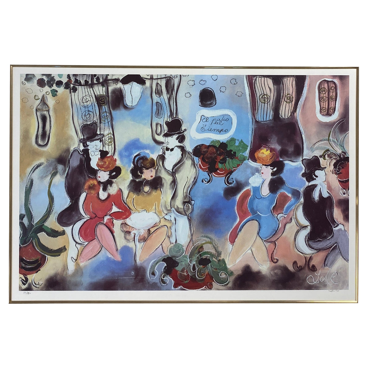 Zule Moskowitz Limited Edition Lithograph Titled "El Patio del Tiempo"