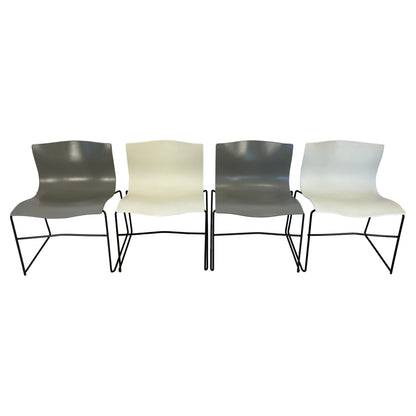 Lella and Massimo Vignelli Handkerchief Stacking Chairs, Set of 4 Knoll Chairs