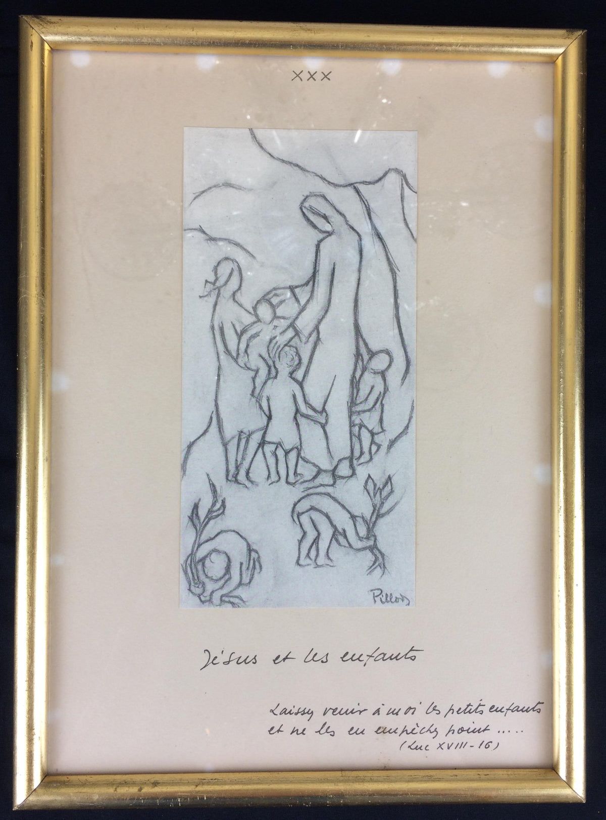 Collection of 3 Contemporary Religious Drawings, Signed — detail 2