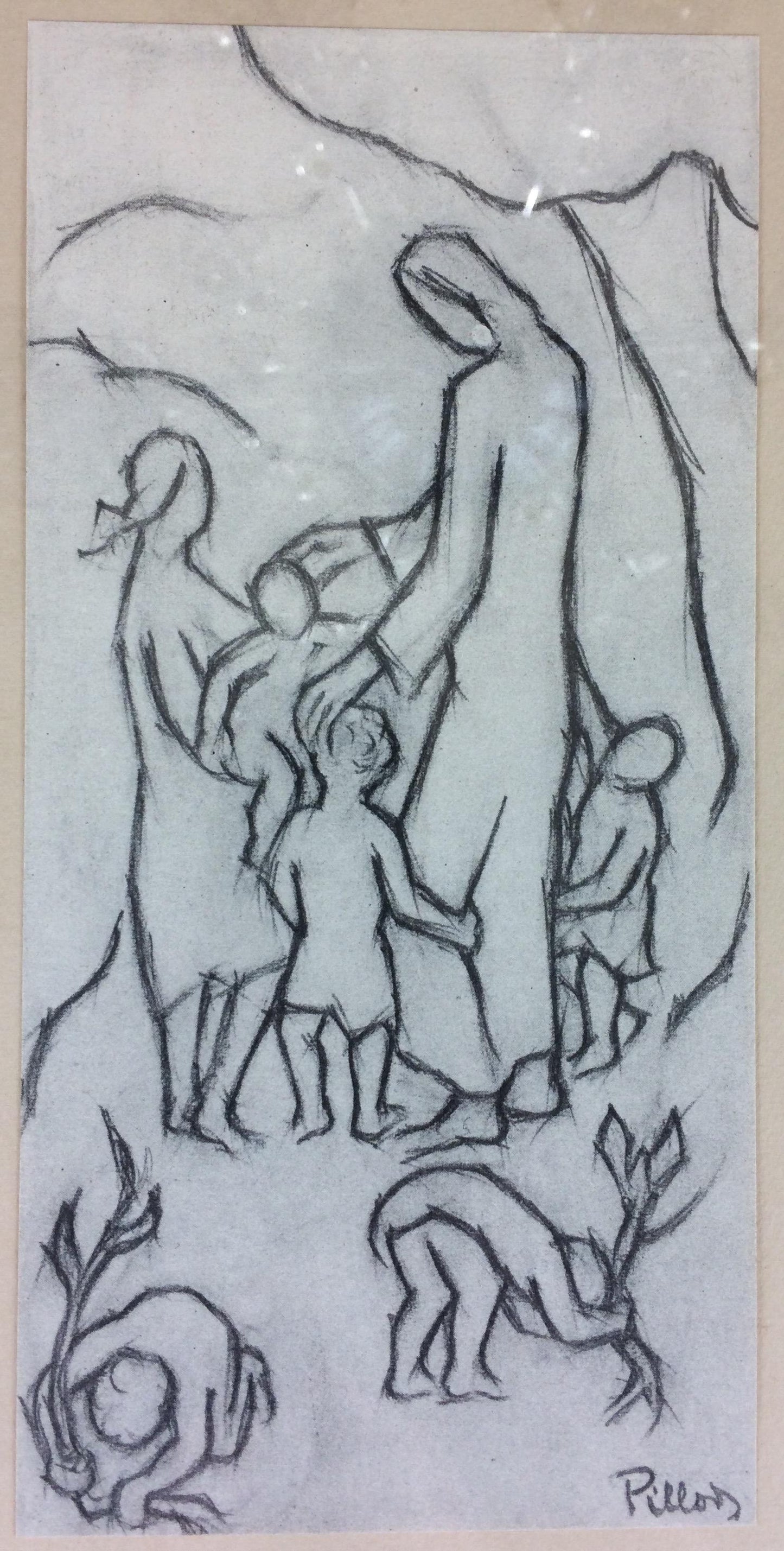 Collection of 3 Contemporary Religious Drawings, Signed — detail 5