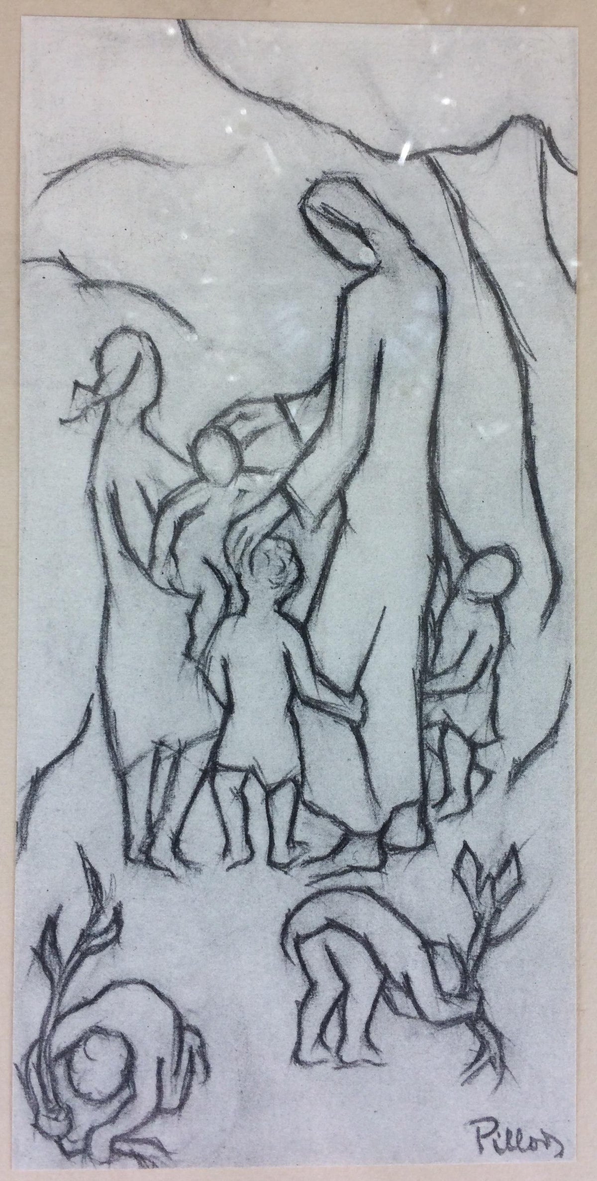 Collection of 3 Contemporary Religious Drawings, Signed — detail 5