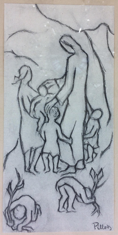 Collection of 3 Contemporary Religious Drawings, Signed — detail 5