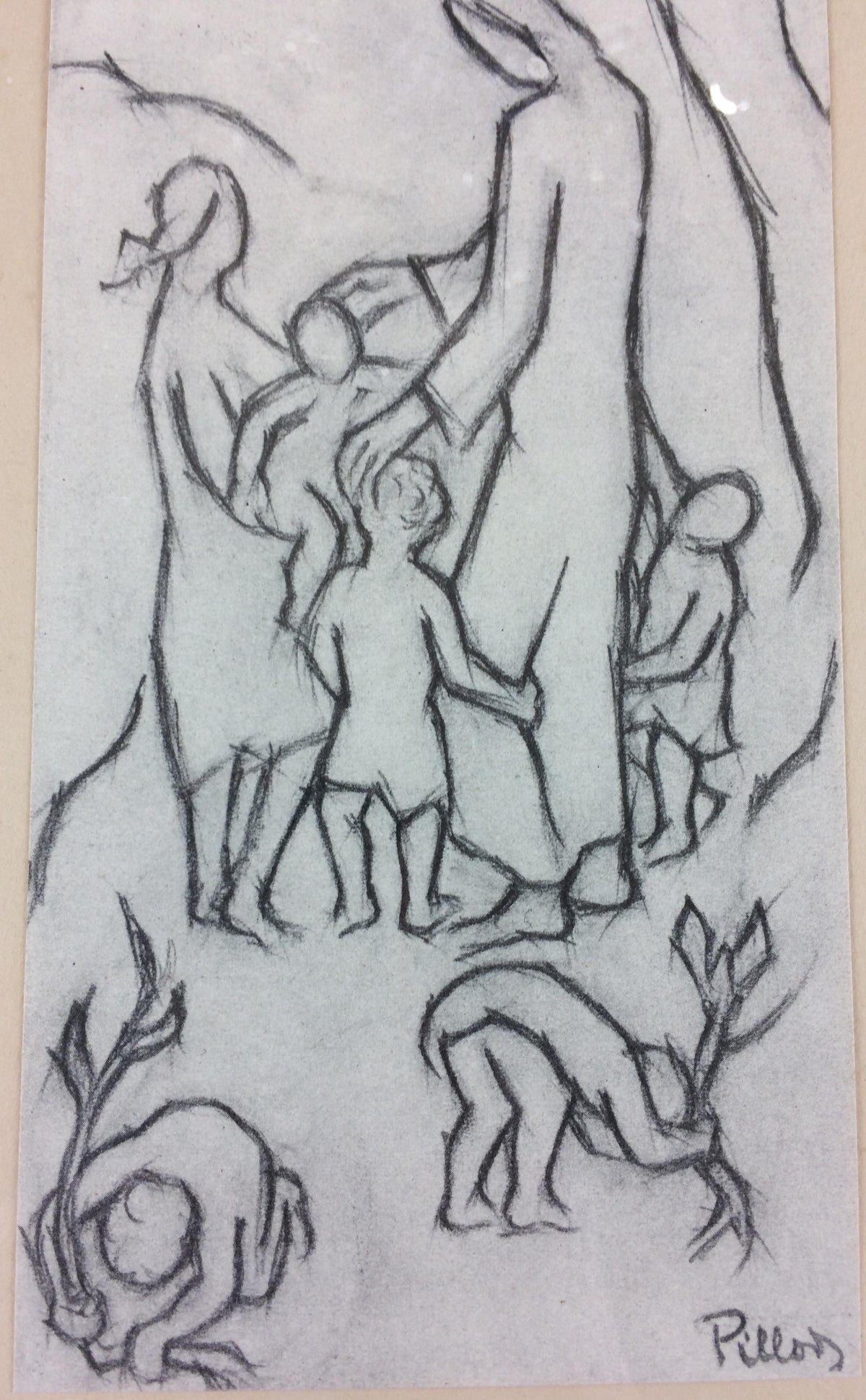 Collection of 3 Contemporary Religious Drawings, Signed — detail 7