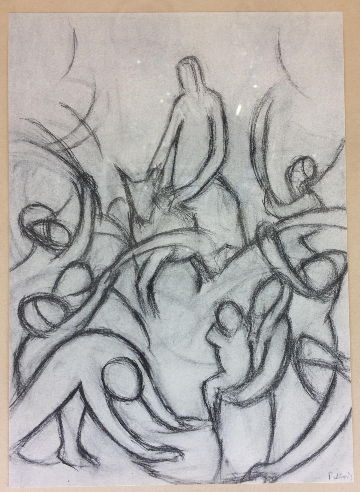 Collection of 3 Contemporary Religious Drawings, Signed — detail 4