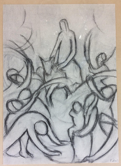 Collection of 3 Contemporary Religious Drawings, Signed — detail 4