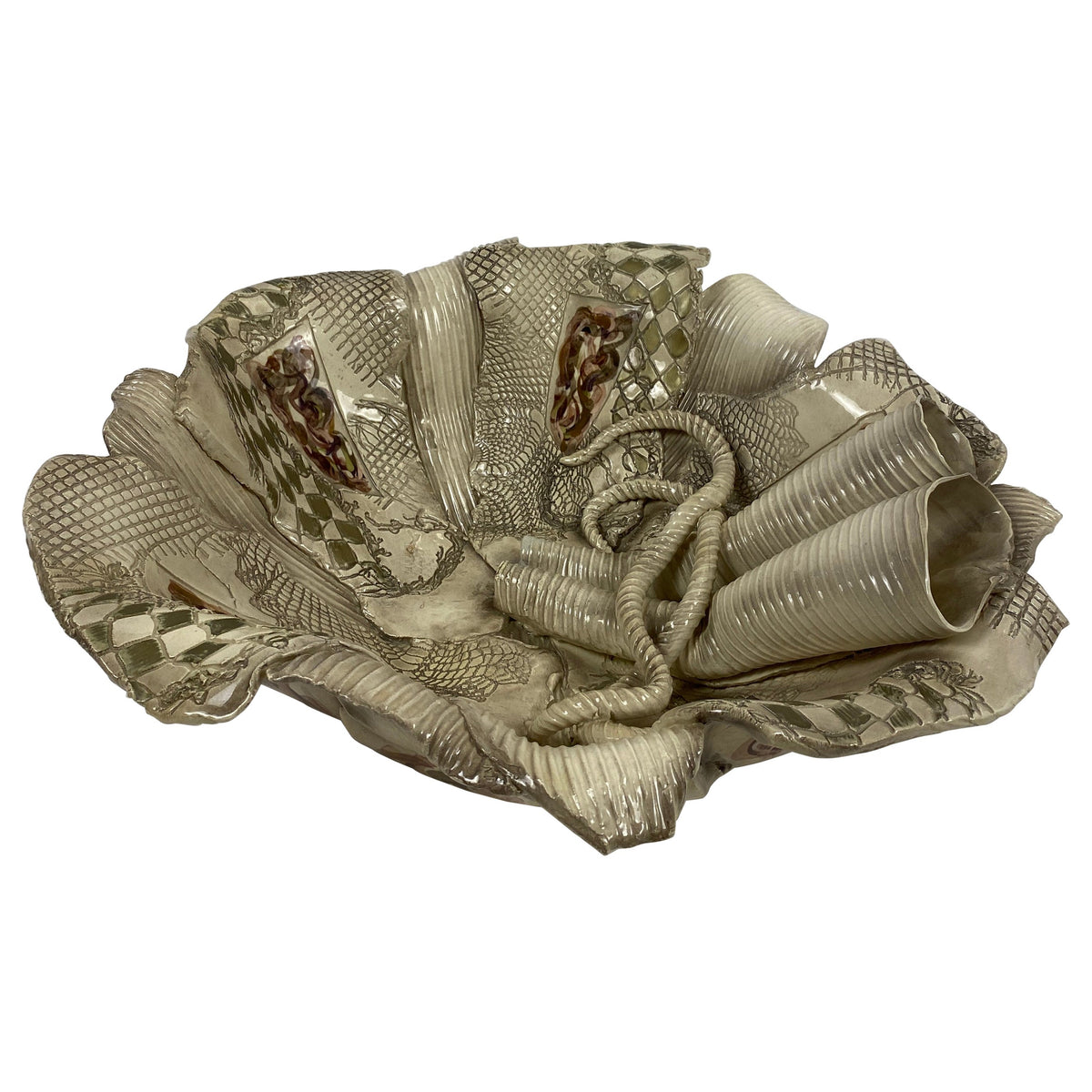 Large Sculpted Ceramic Bowl by Gail Markiewicz