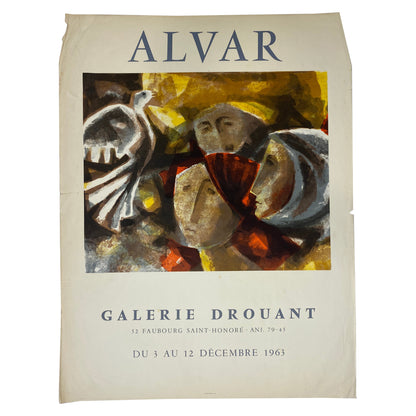 Original French Cubist Art Exhibition Poster from Galerie Drouant Paris France
