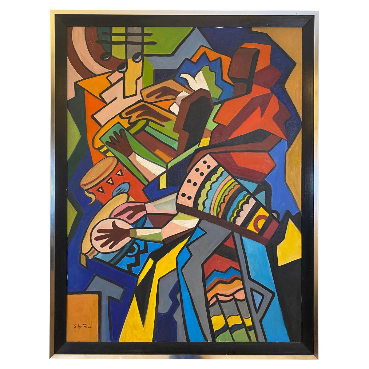 Cubist Rhythm by Gaby Riva in the manner of Wifredo Lam