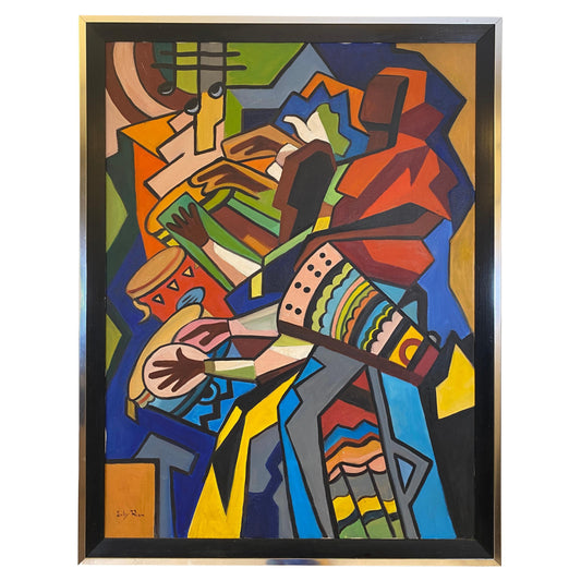 Cubist Rhythm by Gaby Riva in the manner of Wifredo Lam