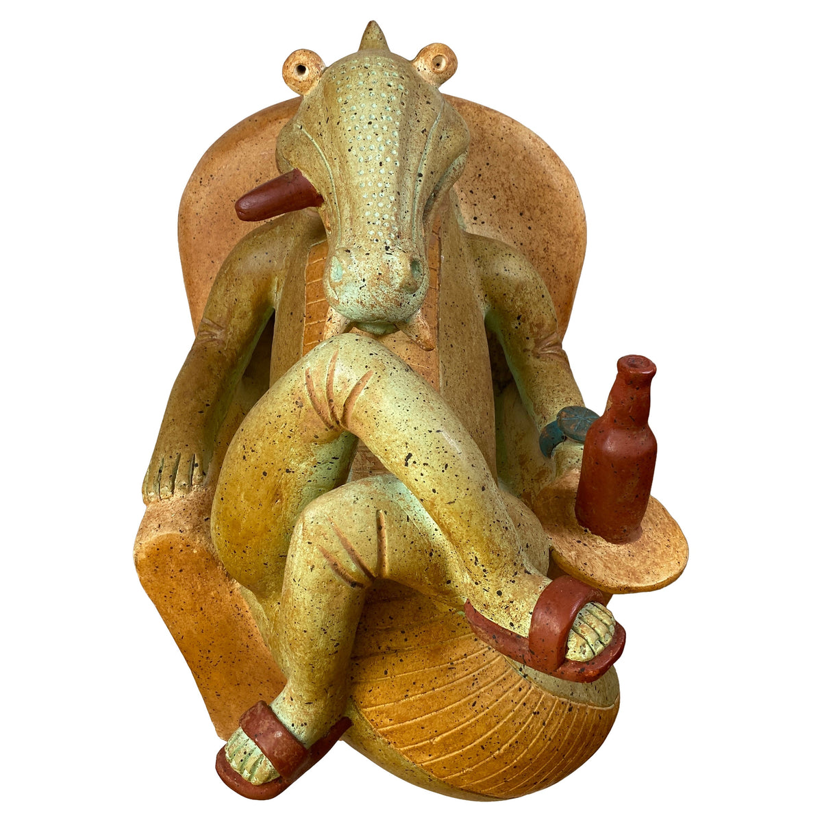 Contemporary Ceramic Alligator Sculpture, Attributed to Christopher Buhner, American Studio Art
