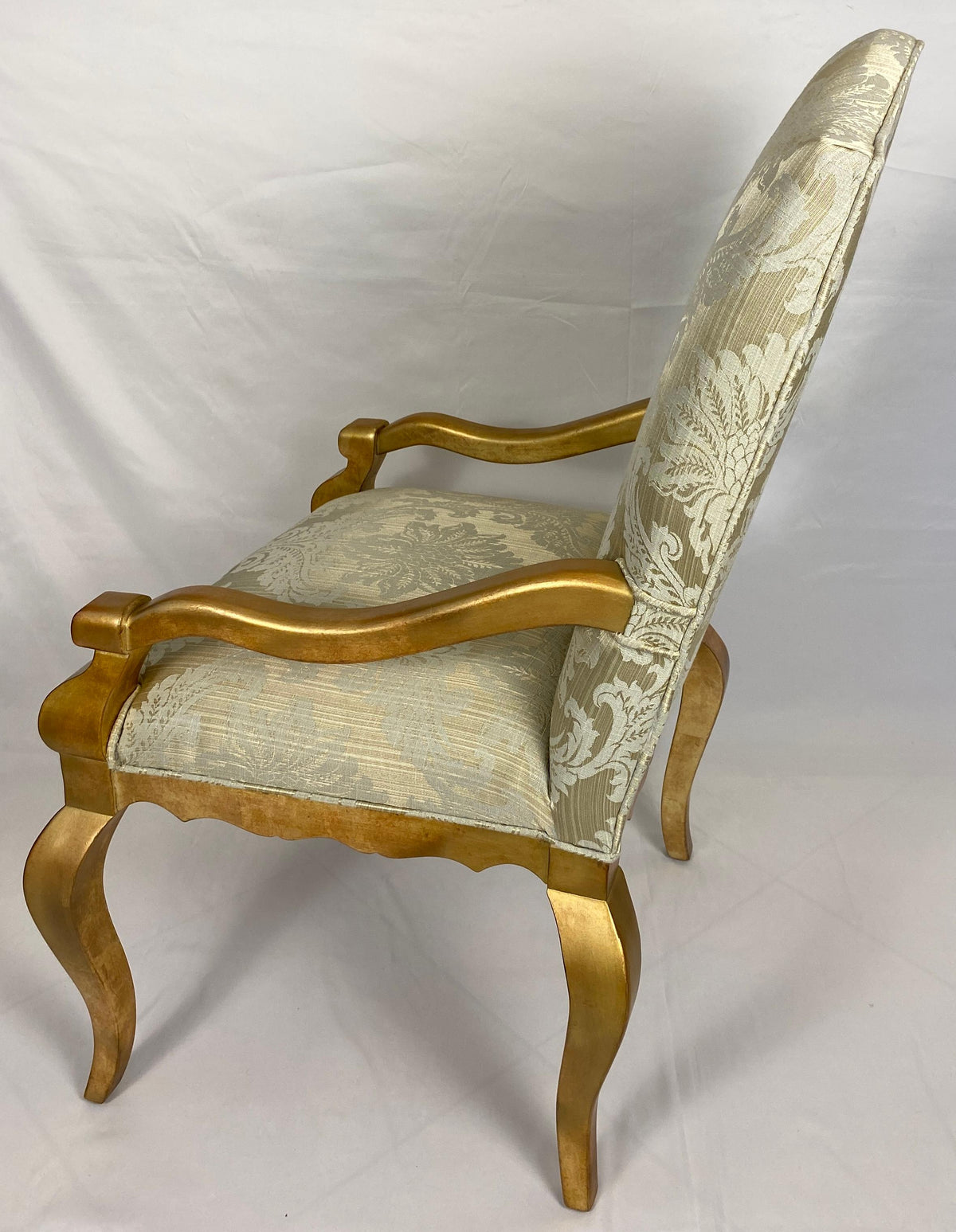Set of 4 Louis XVI Style Giltwood Armchairs, 4 Upholstered Dining Armchairs — detail 7
